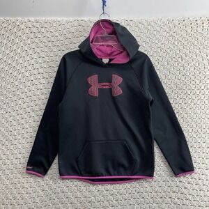 Under Armour Coldgear Loose Hoodie Sweatshirt Pullover Youth Sz‎ YXL Black Pink